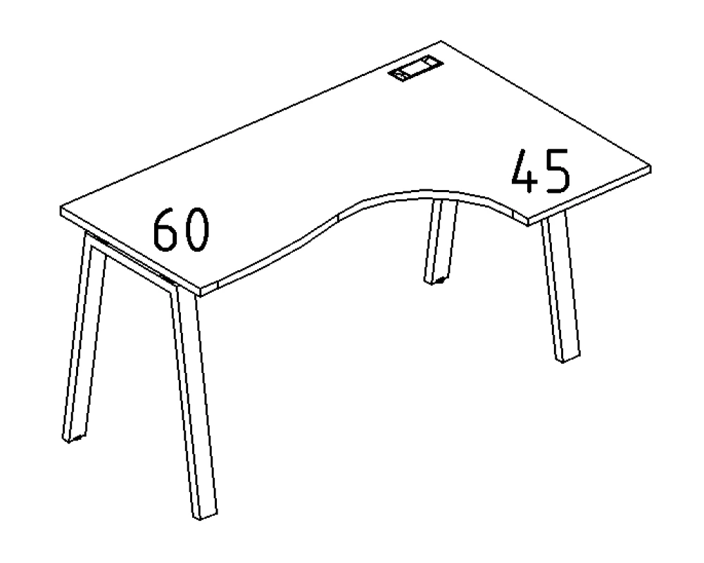 Стол эргономичный правый "Классика" на металлокаркасе TRE 140x90x75 A4.PRO