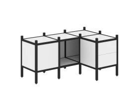 Угловой внутренний стеллаж L-26 1278x862x636 Лофт / Loft images