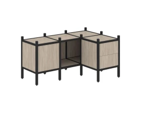 Угловой внутренний стеллаж L-26 1278x862x636 Лофт / Loft images