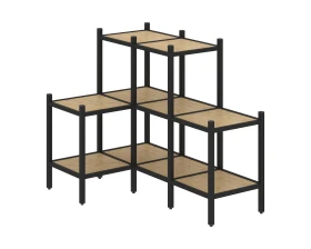 Угловой внутренний стеллаж L-37 862x1278x1047 Лофт / Loft images