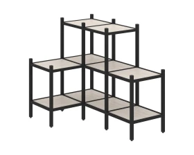 Угловой внутренний стеллаж L-37 862x1278x1047 Лофт / Loft images