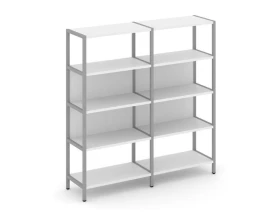 Двухсекционный стеллаж четырехярусный 1590х400х1613 Шелф Систем / Shelf System images