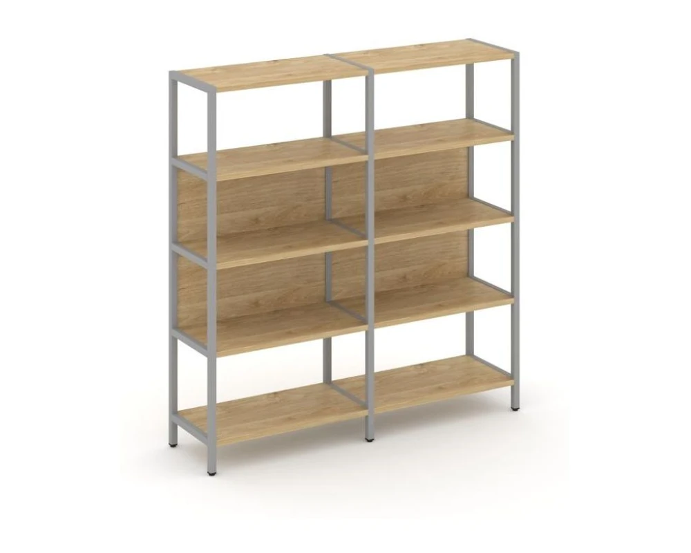Двухсекционный стеллаж четырехярусный 1590х400х1613 Шелф Систем / Shelf System