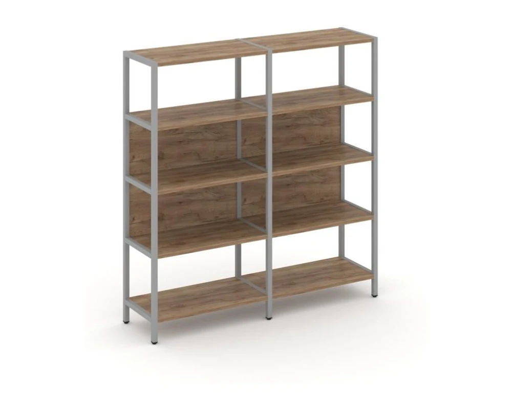 Двухсекционный стеллаж четырехярусный 1590х400х1613 Шелф Систем / Shelf System