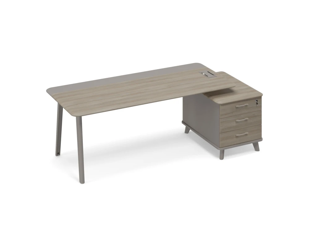 Стол правый комбинированный на тумбе малой (тип 1) Time Metal