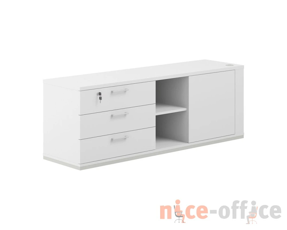 Тумба опорная 1638х450х580, левая Аллегро кабинет / Allegro cabinet Белый/Белый/Белый