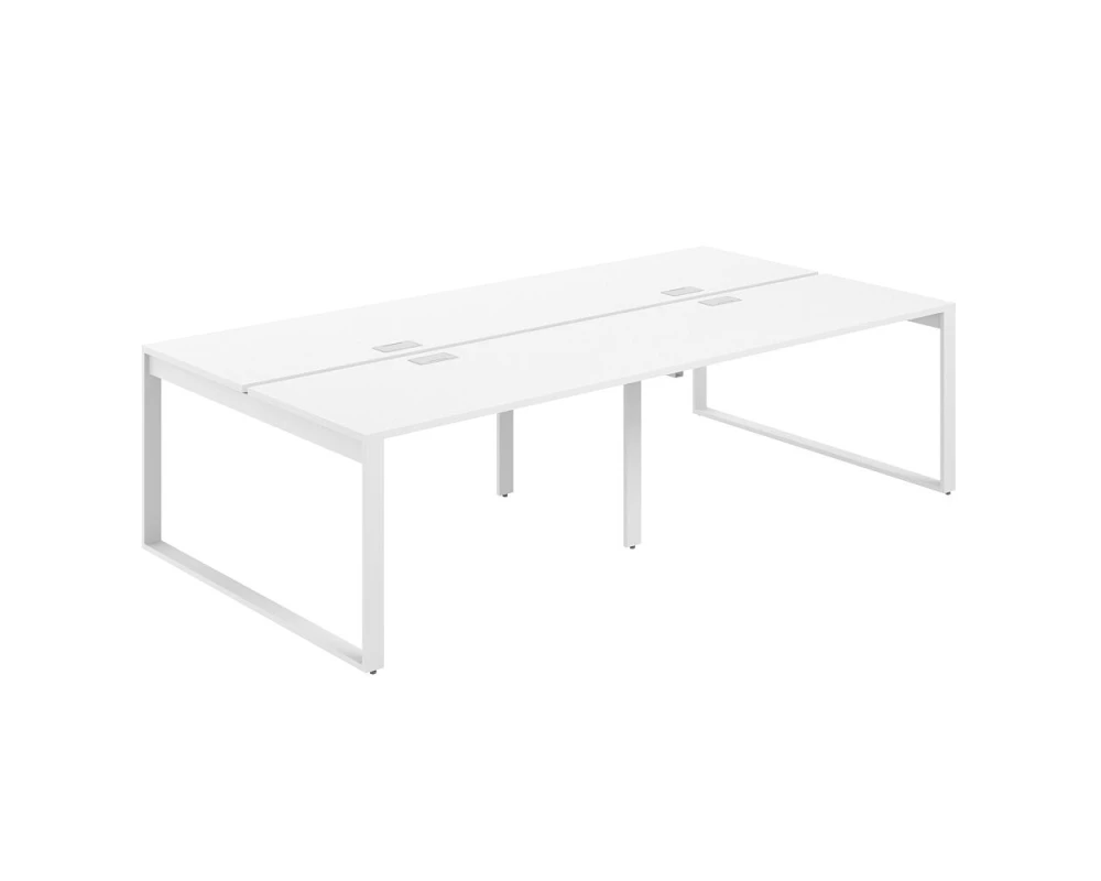 Рабочая станция с лючком 2800х1438х750 Аллегро / Allegro Белый/Белый